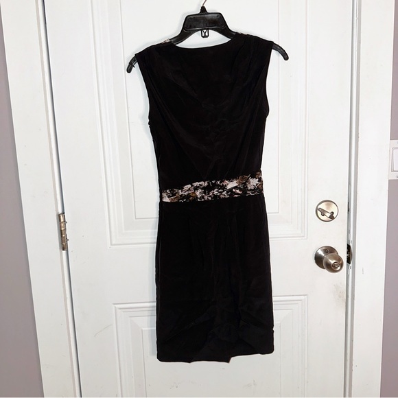 All Saints Black and Floral Silk Dress Sz‎ 0 - Picture 8 of 12